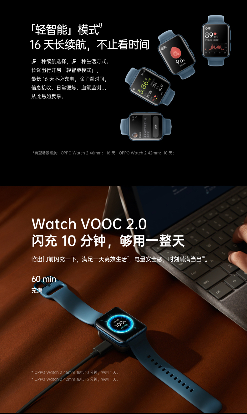oppowatch2新品全智能手表42mmesim版橘金色pro3智能esim独立通话运动