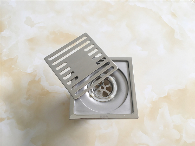超薄款地漏不锈钢方形35寸9898cm接40管50管移位防臭加厚地漏