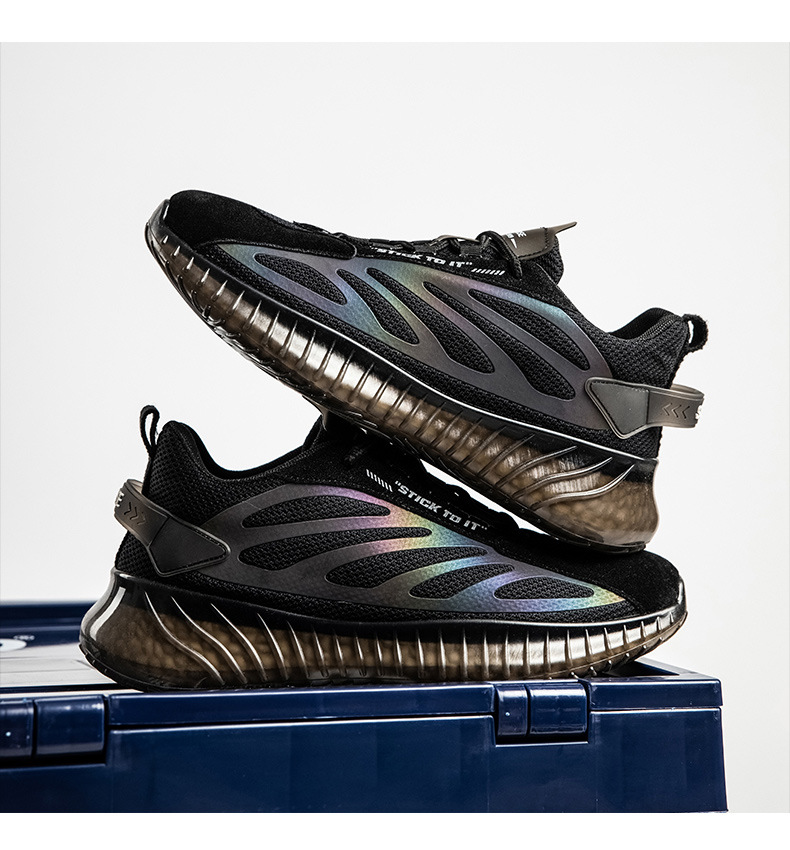 dabaosen爆米花椰子鞋夏季透气荧光飞织男鞋运动休闲潮鞋网布跑步球鞋