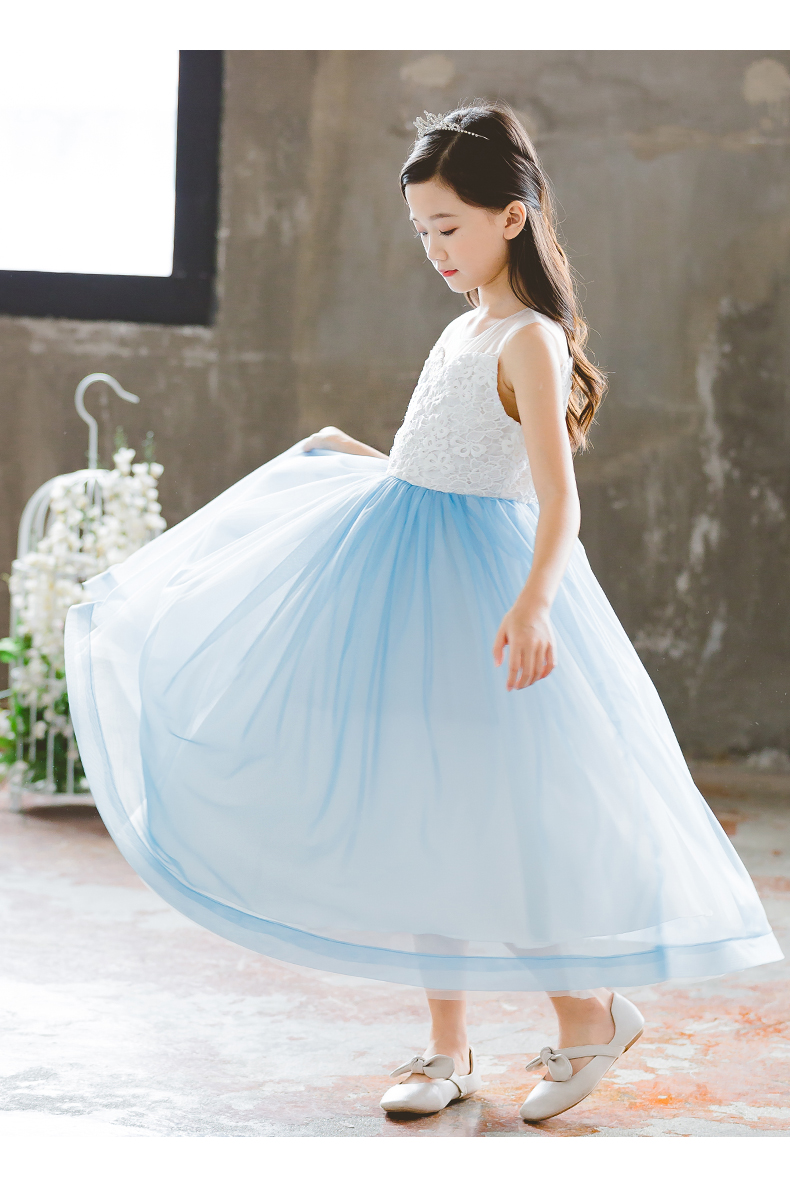 儿童礼服公主裙花童模特走秀钢琴演奏生日晚宴主持洋气女童蓬蓬纱