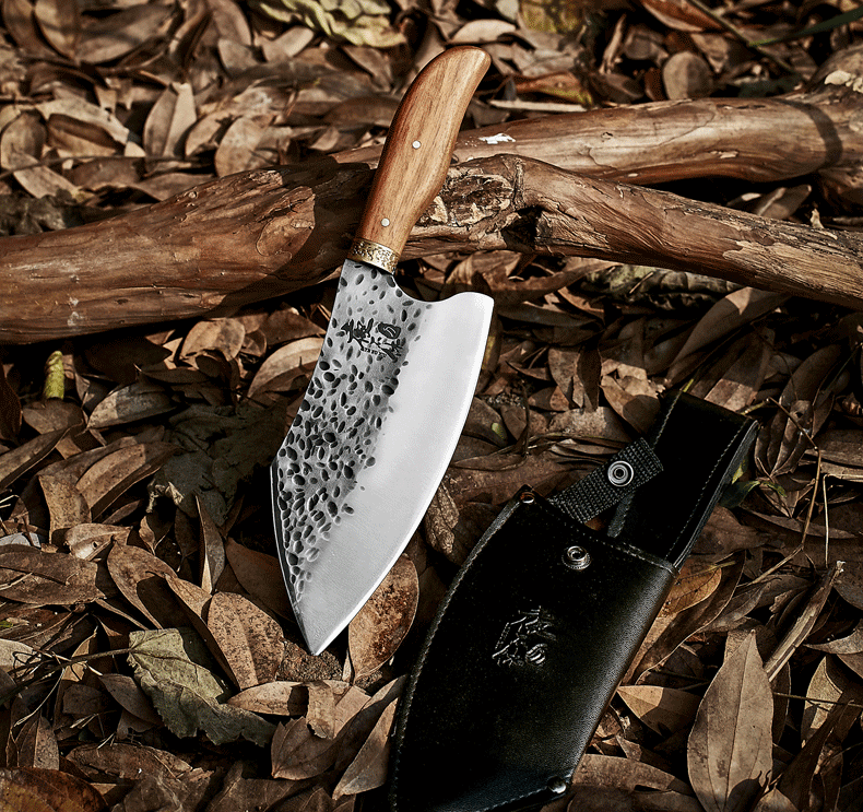 李麻子龙泉战术菜刀家用切片切肉抖音同款定制随身圆头老头户外荒野