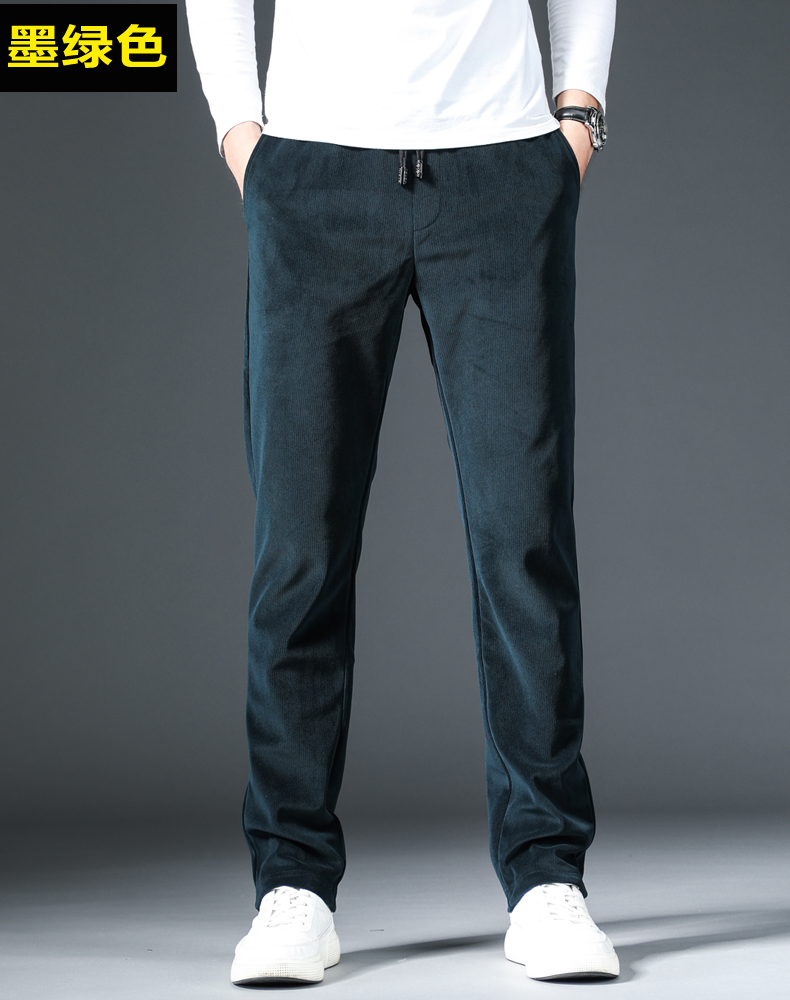 希杰狮王灯芯绒裤子男长裤宽松直筒条绒裤男士休闲裤款运动裤男裤