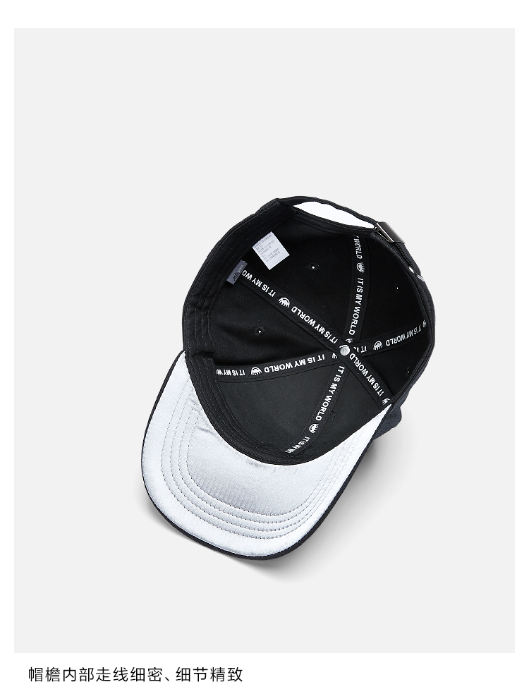 黑鲸字母刺绣装饰鸭舌帽2019帽子遮阳防晒czcaj19004a