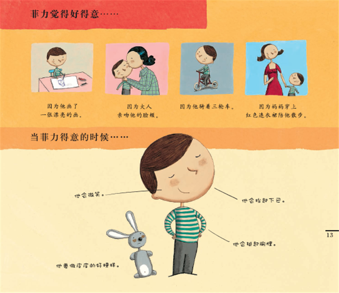 《【颜系图书】菲力的17种情绪 绘本启发精选世界精装绘本儿童绘本0-3