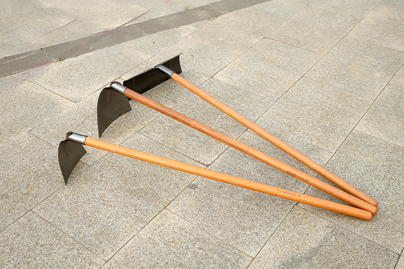 jingping农用长柄锄草神器锄地除草锄头户外挖土种菜建筑两用全钢加厚