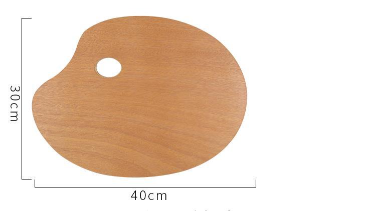 左绘封油调色板木制光滑椭圆形调色盘油画方形鱼形小调色板水粉丙不封