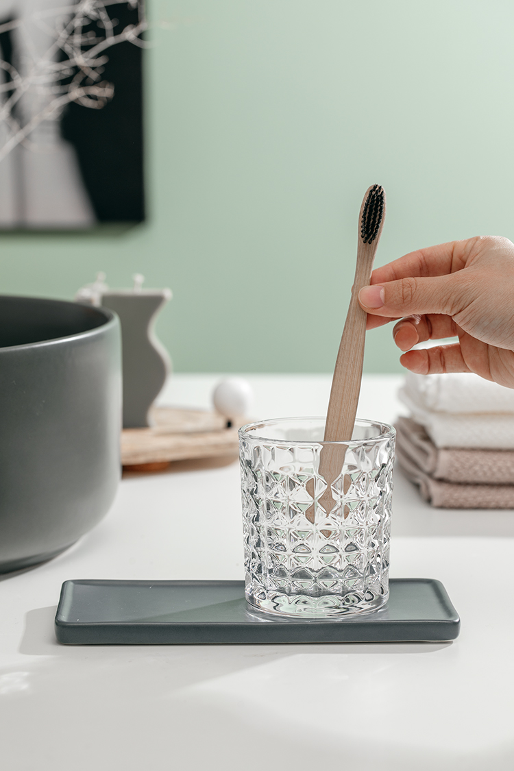 yicheng简约纯色透明加厚酒店玻璃漱口杯洗漱杯刷牙杯牙缸民宿宾馆牙