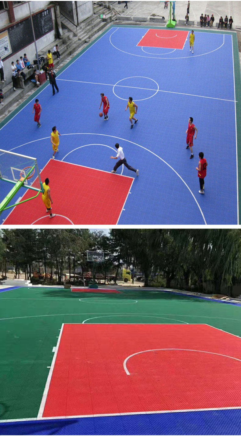 运动悬浮地板篮球场室外拼装地板幼儿园拼接地胶户外操场防滑地垫