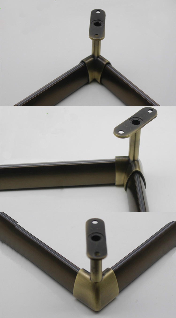 衣柜挂衣杆转角法兰衣柜转角挂衣杆三通法兰衣帽间直角法兰座配件