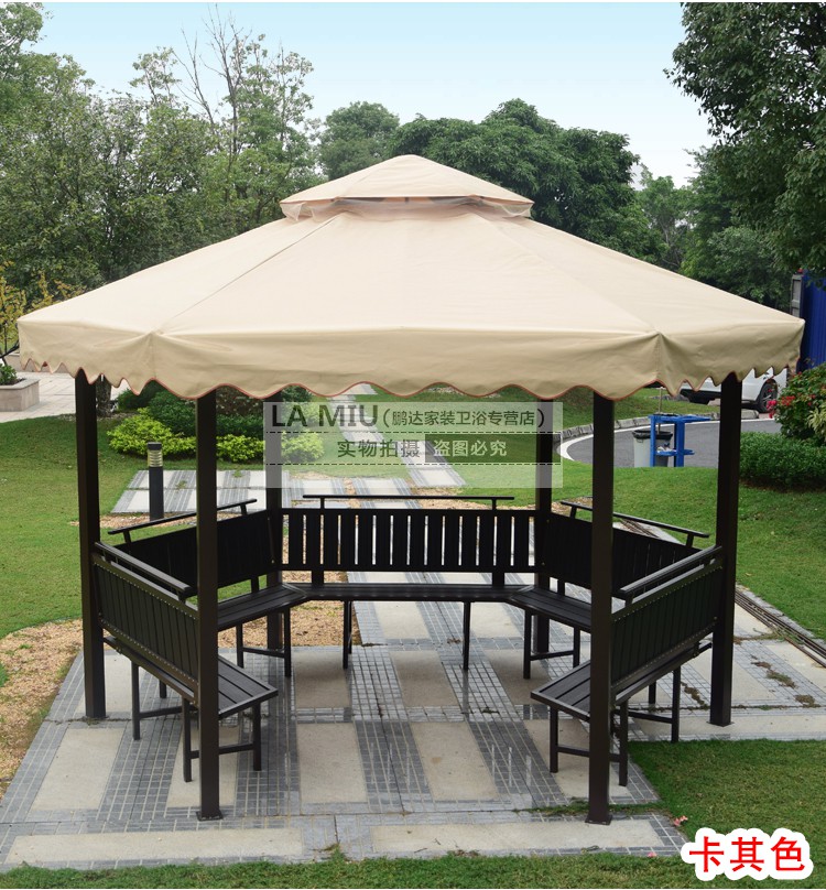 户外凉亭六角亭别墅庭院遮阳棚铁艺亭工地茶水亭农家乐小院子凉亭