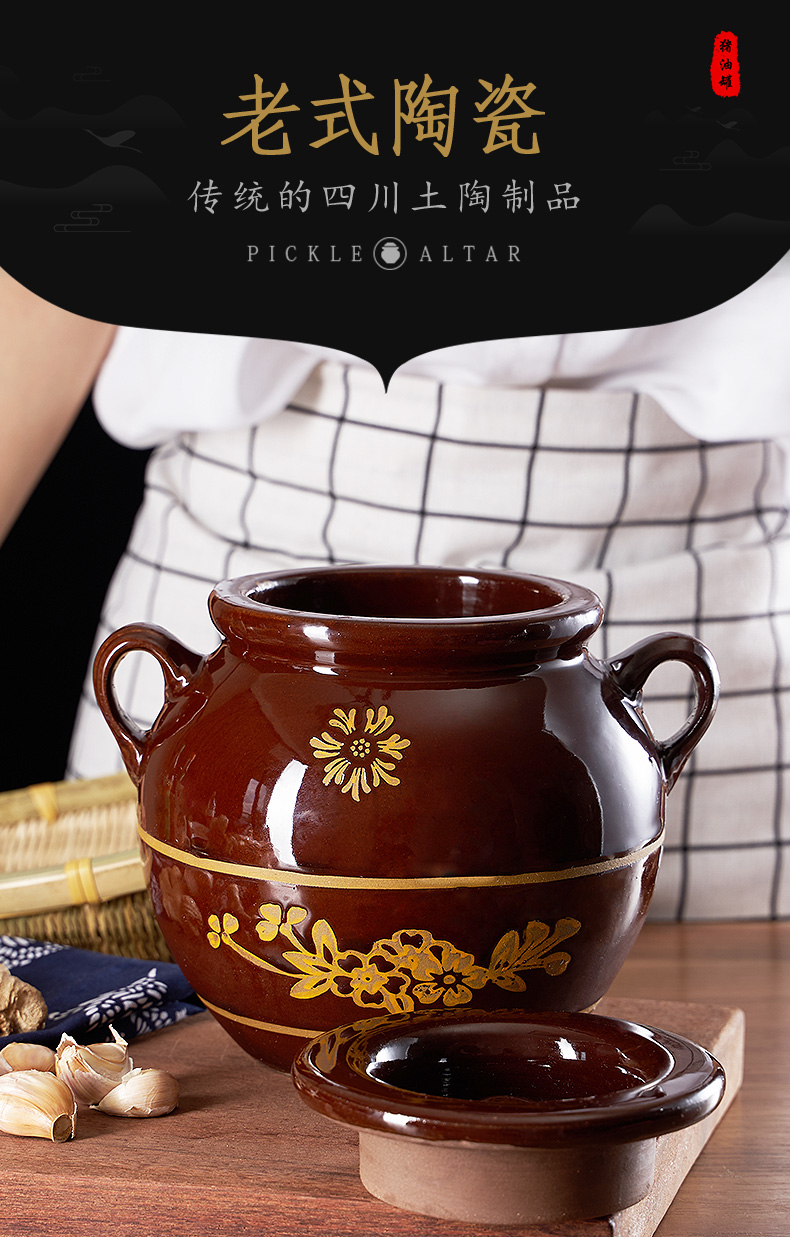 装猪油罐子厨房家用陶瓷土陶带盖烘焙精灵老式油坛储大容量号加厚特惠