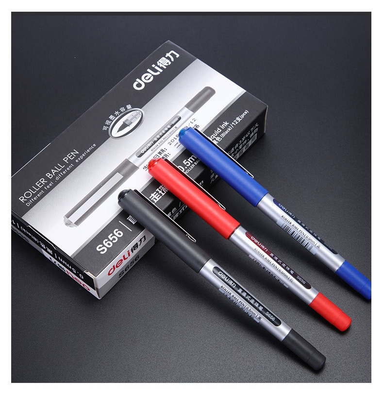 【得力(deli)笔类(ycg)】 得力 直液式走珠笔针管头中性笔0.