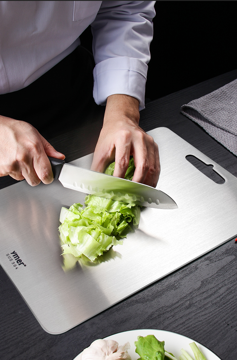 德国304不锈钢切菜板案板家用厨房切菜塑料双面砧板擀面 敬平