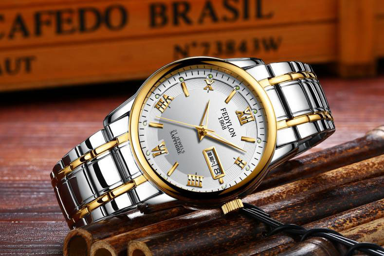 夜光防水男士手表学生中青年手表男运动休闲石英表电子表 睿智男款 银