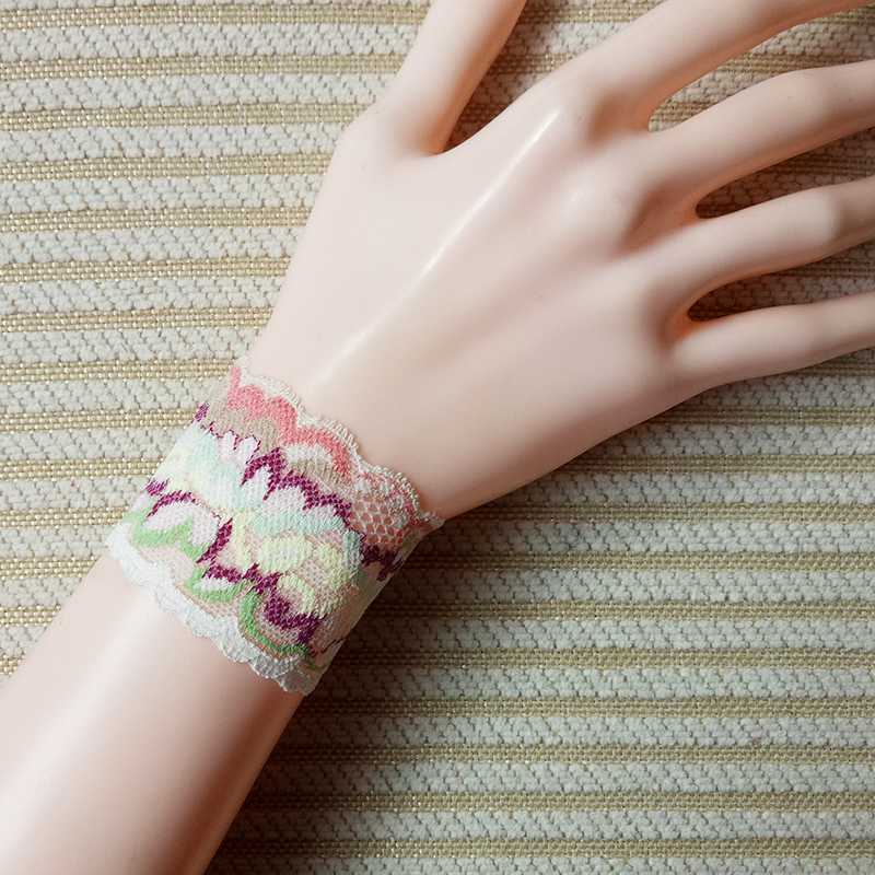 黑色xs遮挡疤痕纹身手臂套女蕾丝手环夏超薄护腕弹力夏超短手腕袖套