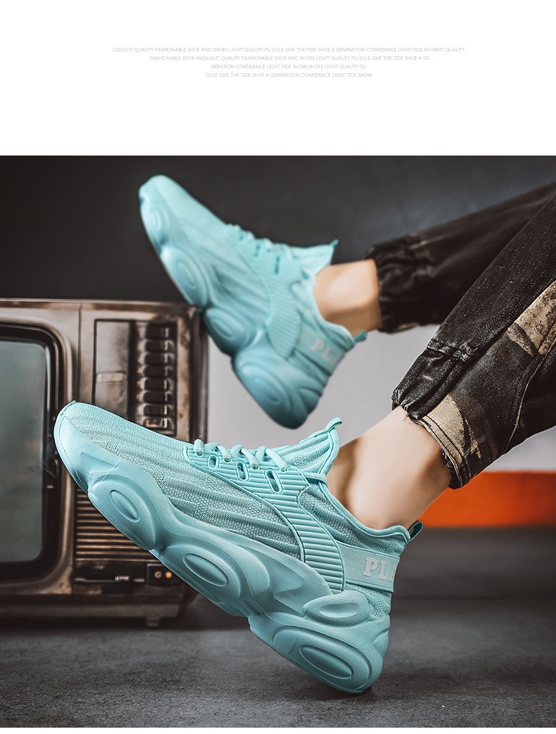 花花公子运动男鞋2021新款老爹鞋时尚男士韩版网面鞋青少年透气小白潮