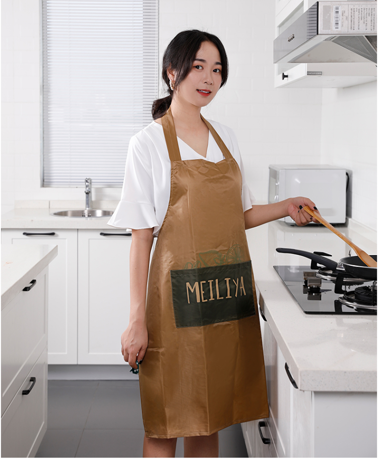 美丽雅围裙围腰简约时尚厨房家用防水防油围裙工作服做饭女士围腰可爱