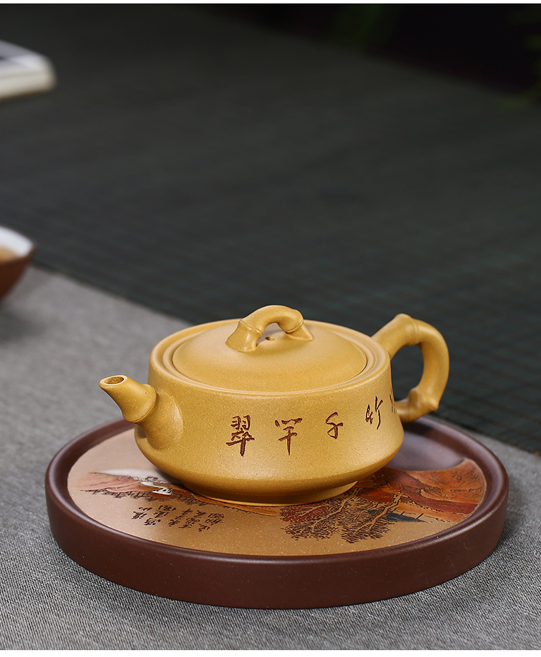 宜兴紫砂壶段泥竹节壶厂家批发强济人茶壶正品茶具