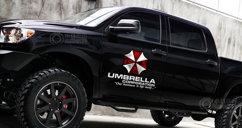 红生化车贴保护伞车贴个性反光汽车贴纸改装划痕贴车身贴