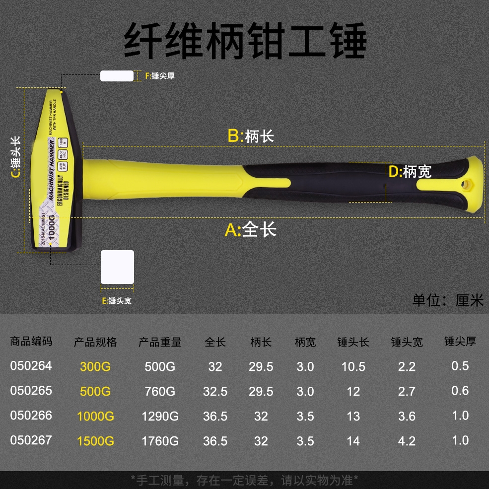 钳工锤鸭嘴锤小铁锤钣金锤理线家电工锤迷你锤子手锤扁羊角锤铁榔头