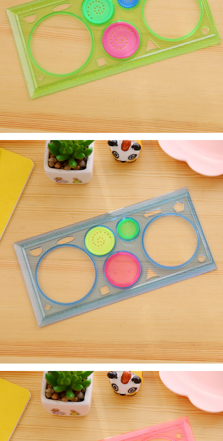 万花尺魔幻套装小学生繁花曲线规多功能儿童手抄报镂空尺创意手帐绘画