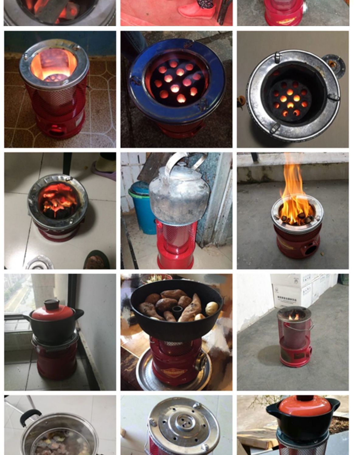 《烤火炉取暖炉烧煤烧炭多用炉木炭火炉子蜂窝煤球炉小号野外柴火炉