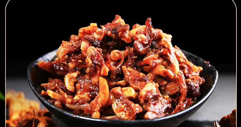 湖南风味小吃麻辣卤味休闲特产猪肉制品年货零食 猪脆骨250g 香辣味