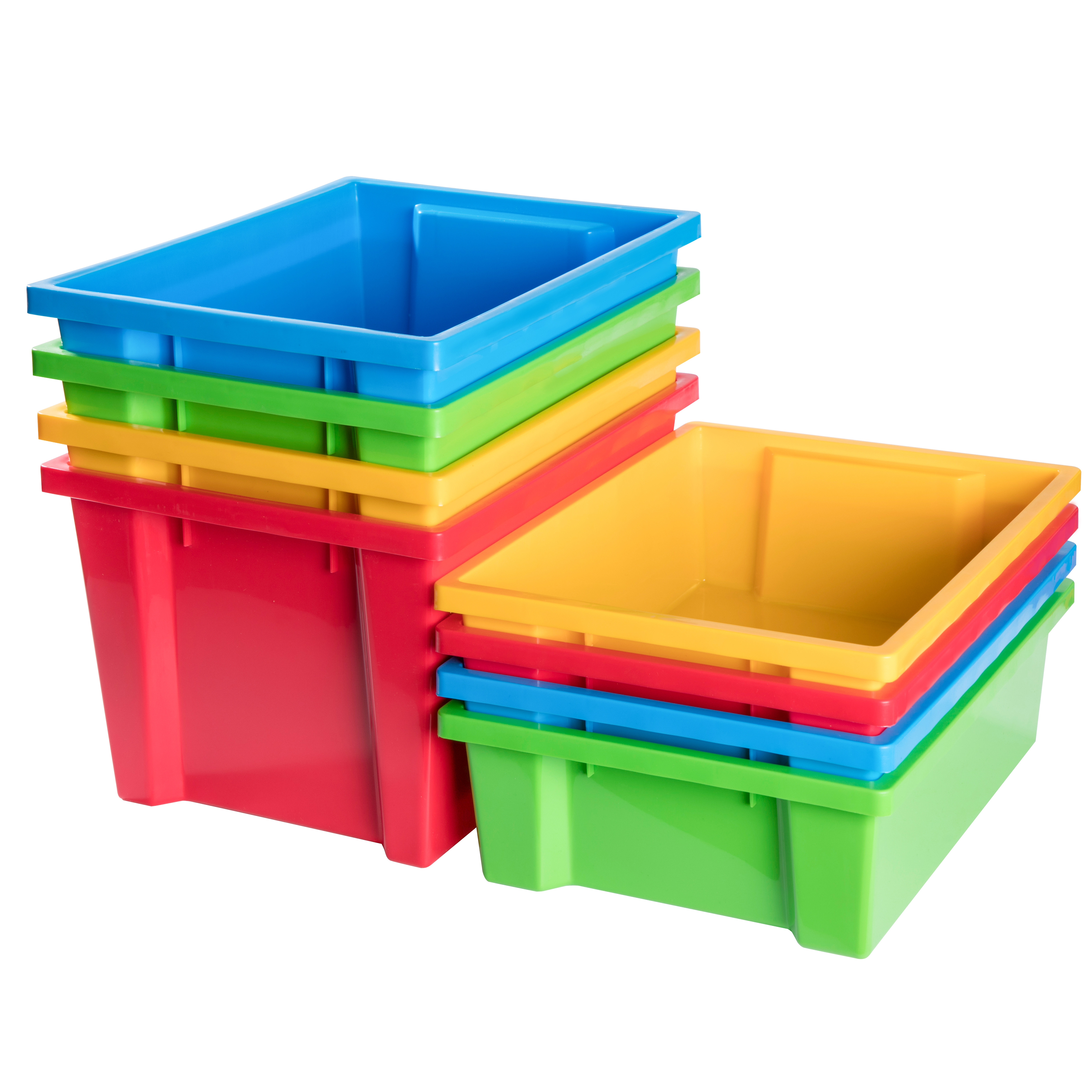 希杰狮王早教中心塑料储物筐无盖透明框叠加收纳箱玩具收纳盒幼儿园