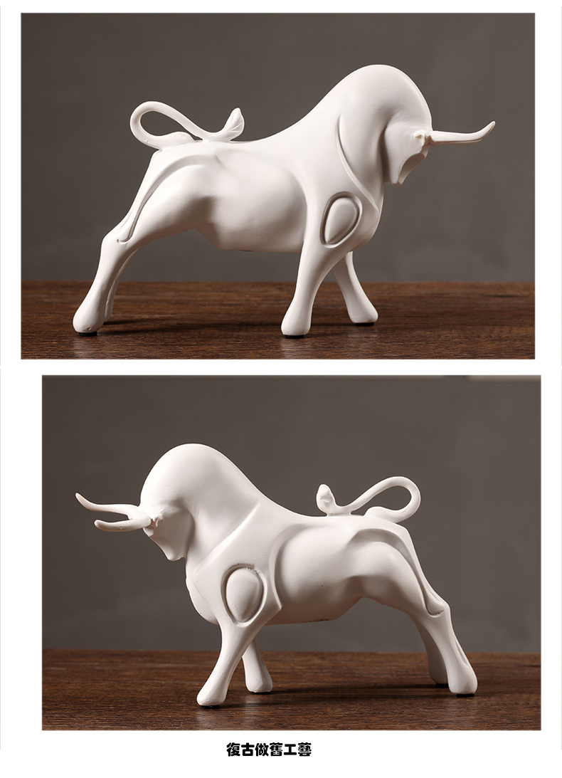 北欧简约牛气冲天摆件创意家居客厅酒柜办公室样板间装饰品摆设