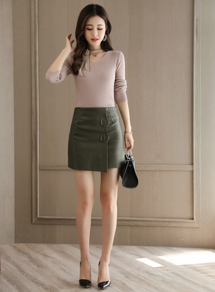 热秋季短款女韩版显瘦pu小皮裙a字短裙半身裙子包臀包裙一步裙潮