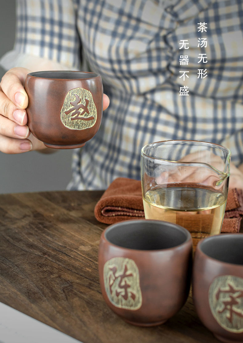 私人订制百家姓陶瓷刻字功夫茶单杯小茶杯姓氏陶瓷器单个喝茶泡茶坭兴