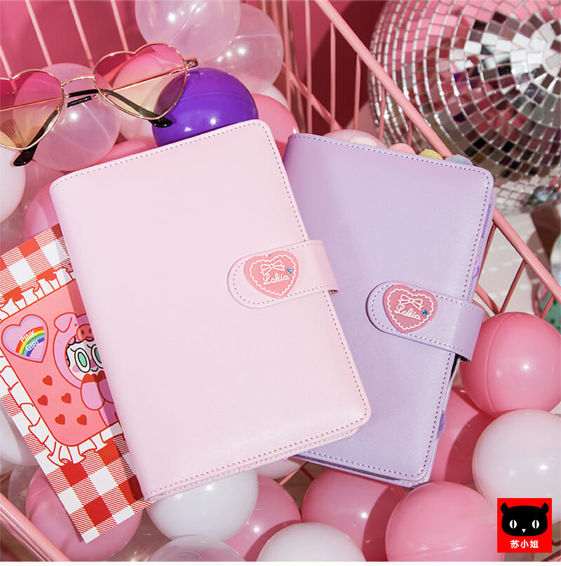 韩国ins粉色少女心手账本活页手帐本可爱生日礼物马卡龙记事本子