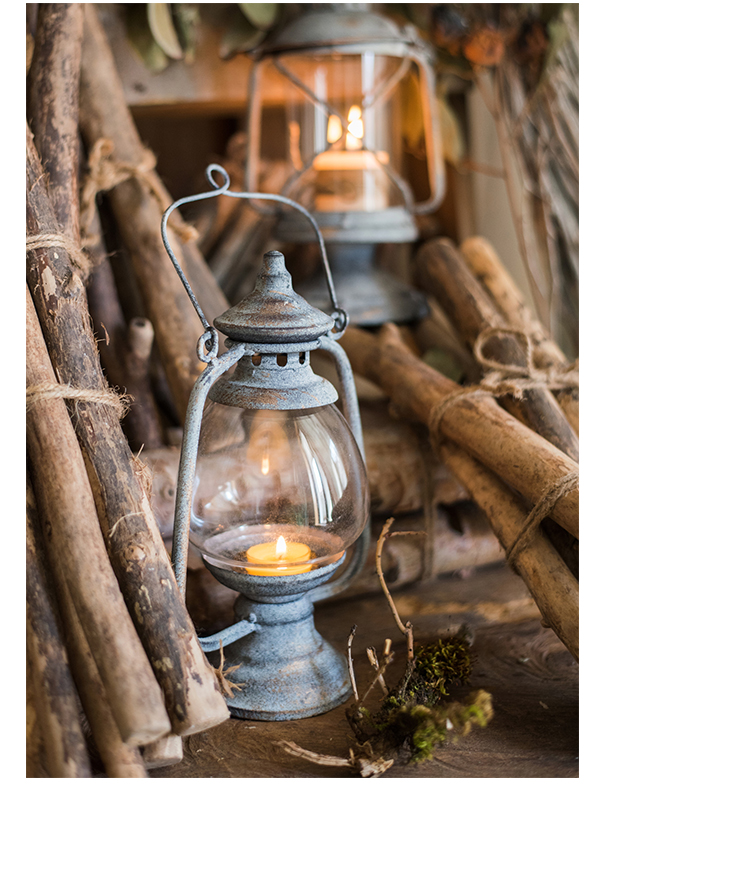 家柏饰(corated)欧式复古铁艺烛台 风灯油灯小提灯 装饰摆件花园杂货