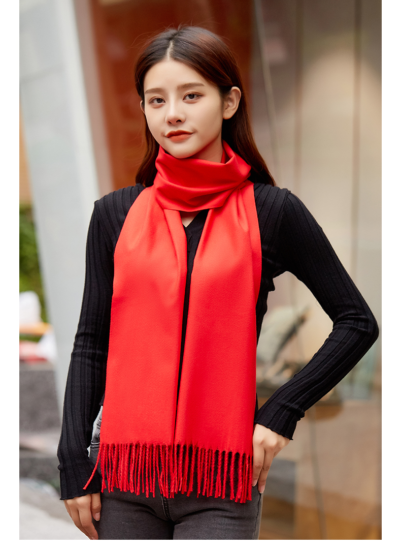 咫尚年会红围巾定制logo聚会开业披肩中国红大红色围脖订做刺绣印字