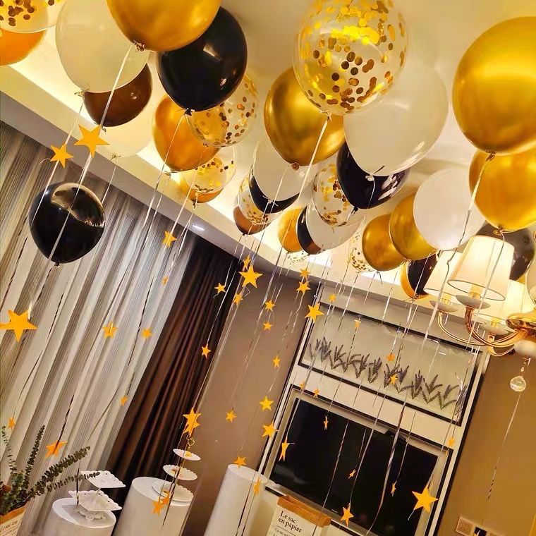 情人节吊顶飘空气球表白惊喜浪漫布置装饰气球屋顶纪念日酒店氛围