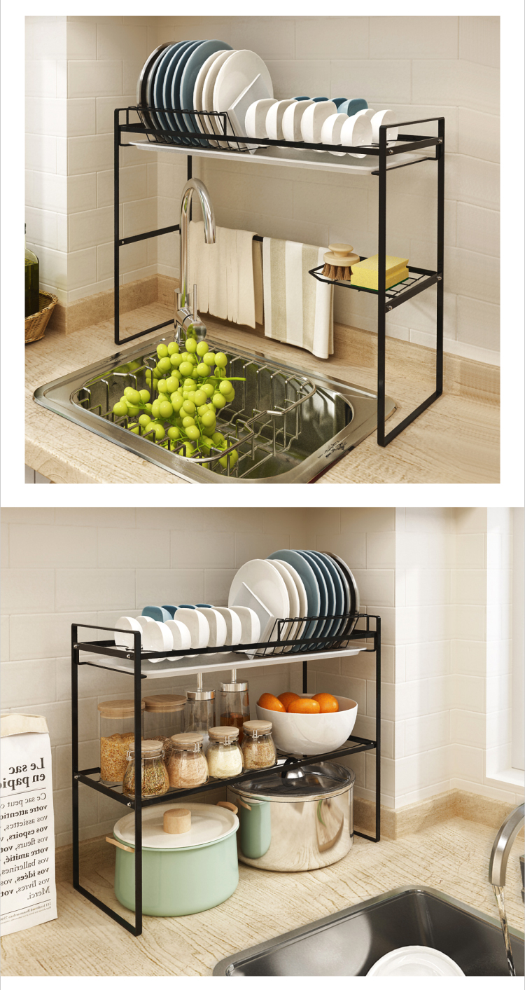 水沥水架厨房置物架单洗碗盆水池边台面上方碗碟筷子收纳小号艺呈