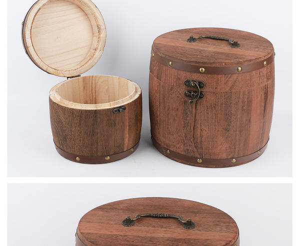 高档福鼎白茶叶小木桶复古木桶小青柑茶叶罐木制茶叶包装收纳实木