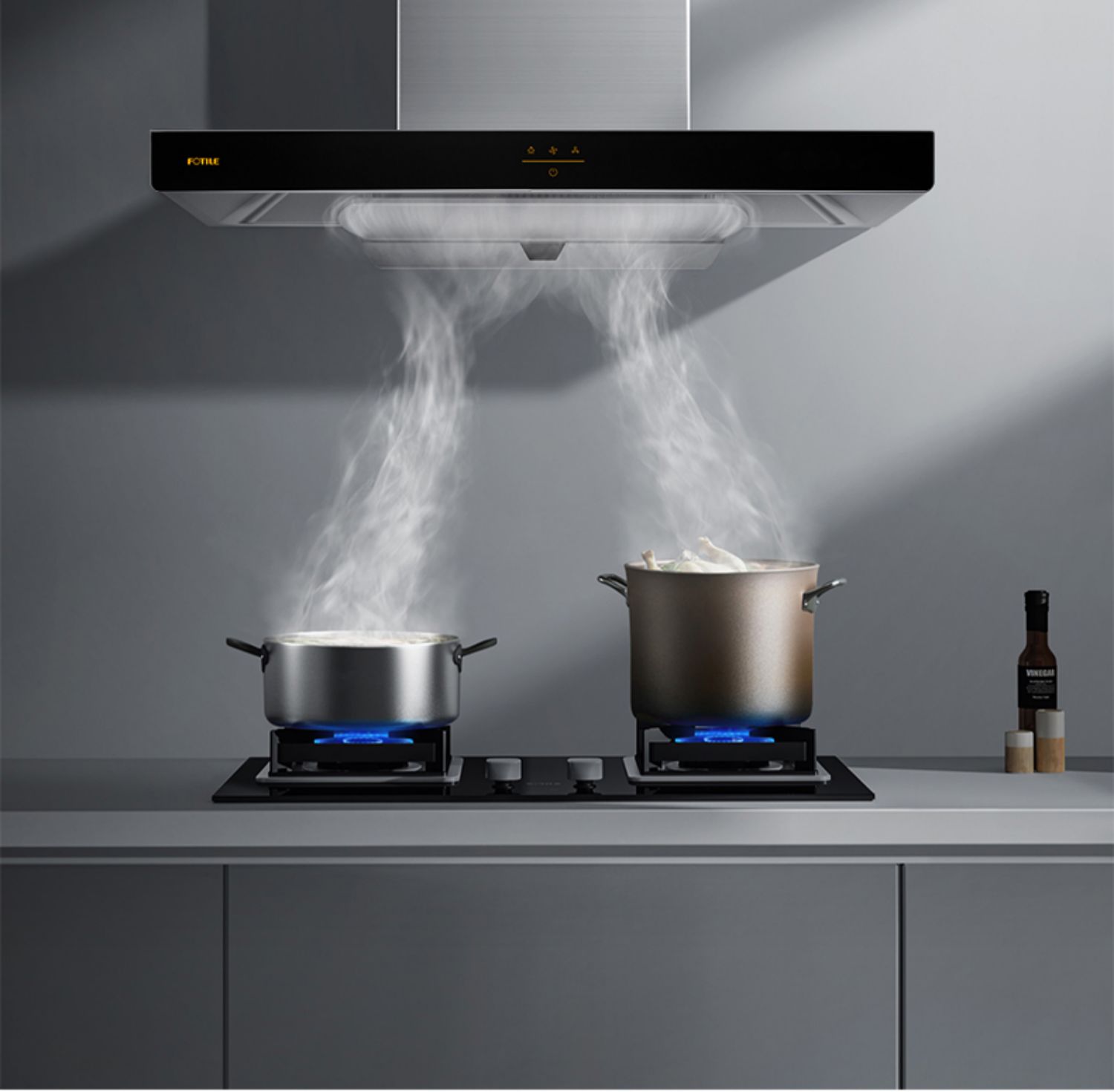 银色 方太排抽油烟机顶吸式厨房家用排烟机欧式大吸力吸油机抽烟机