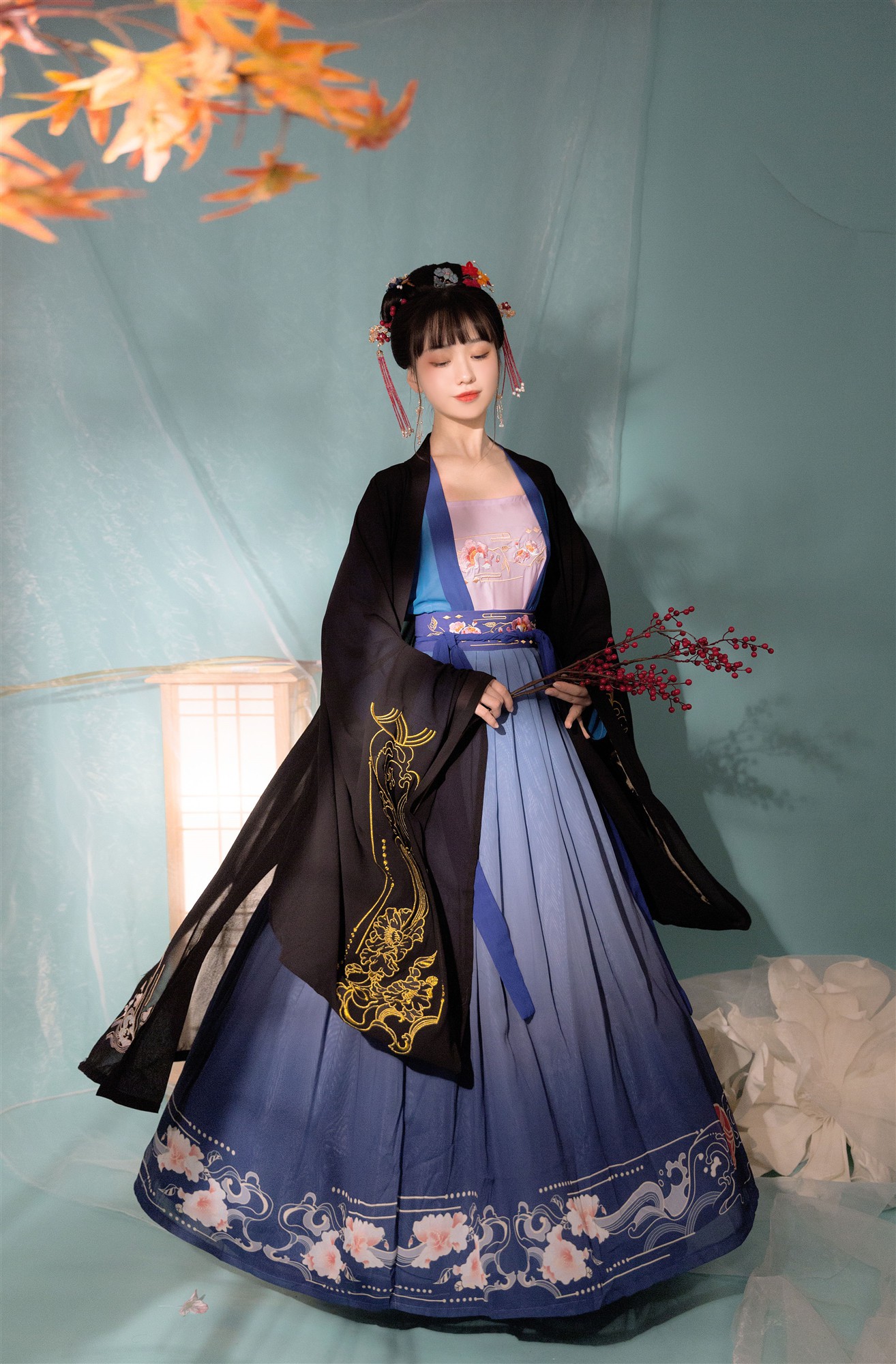 汉韵阁汉服女齐腰儒裙大袖衫对襟仙6米大裙摆yuansu