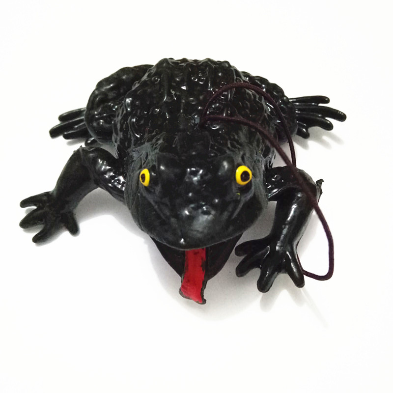 软胶仿真青蛙癞蛤蟆模型蜘蛛蟾蜍儿童早教玩具整蛊吓人愚人道具黄色