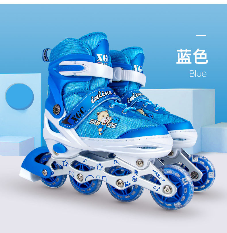 溜冰鞋儿童滑冰鞋轮滑鞋男女旱冰鞋男童女童小孩可调初学者k9