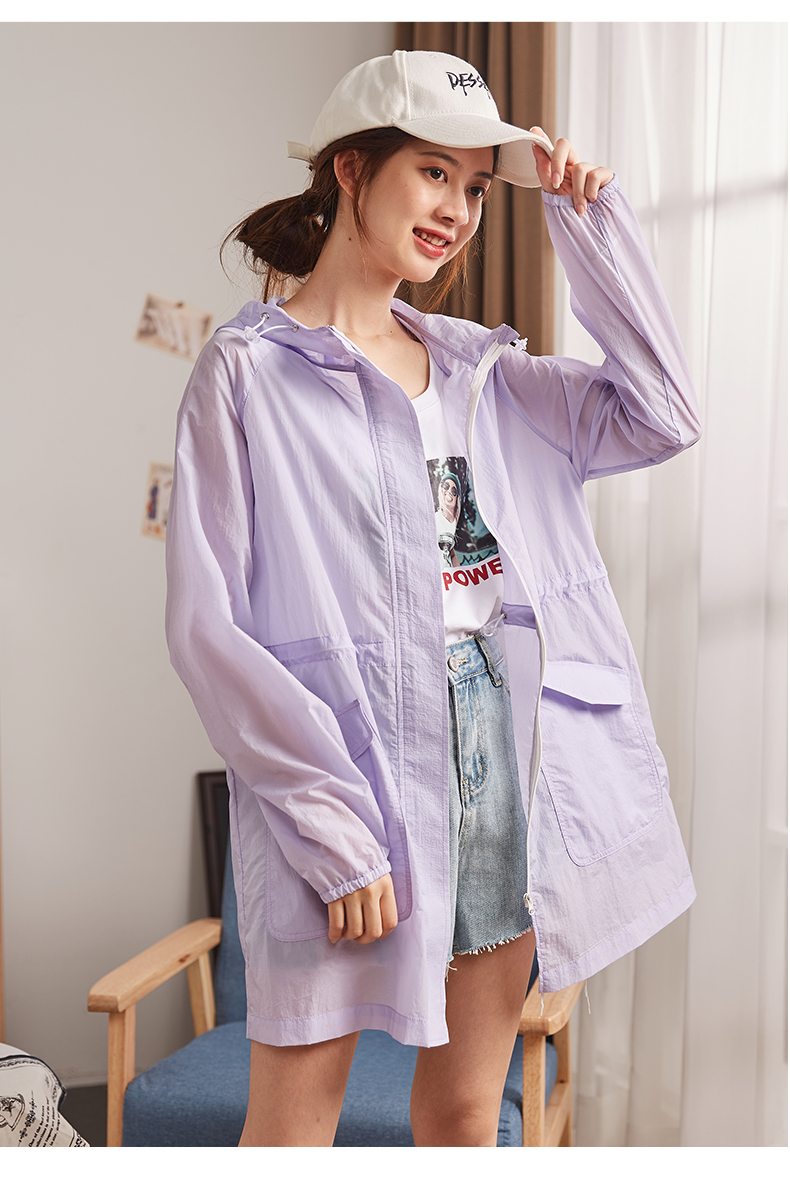 唐狮防晒衣女2019新款红宽松韩版学生超仙薄款外套夏天长款百搭