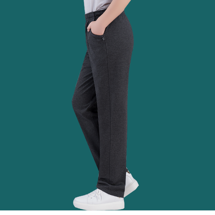 珂卡慕kekamu老年人运动裤春中女棉休闲直筒裤大码卫裤松紧腰妈妈长