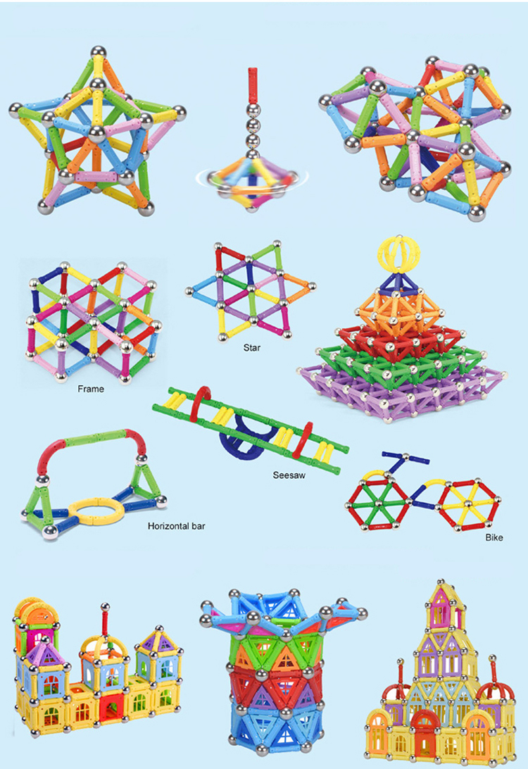 【精品特卖】魔磁力棒吸铁石磁棒儿童玩具积木片拼接装宝贝男女孩散装