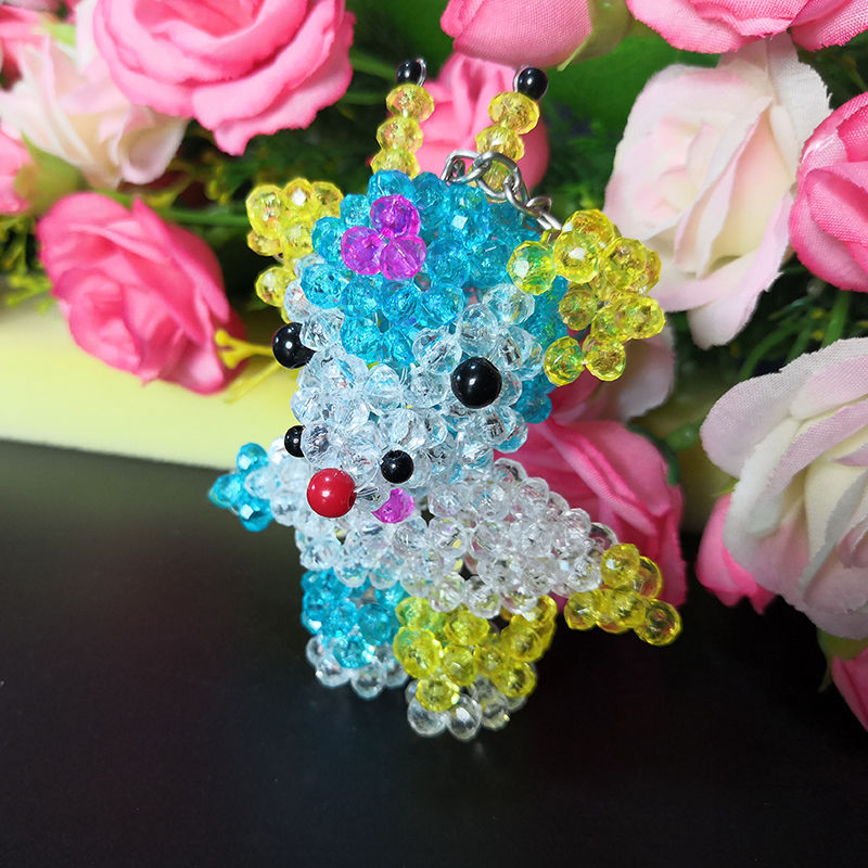 串珠成品挂件手工穿珠制作钥匙扣包包挂件儿童玩具十二生肖小动物