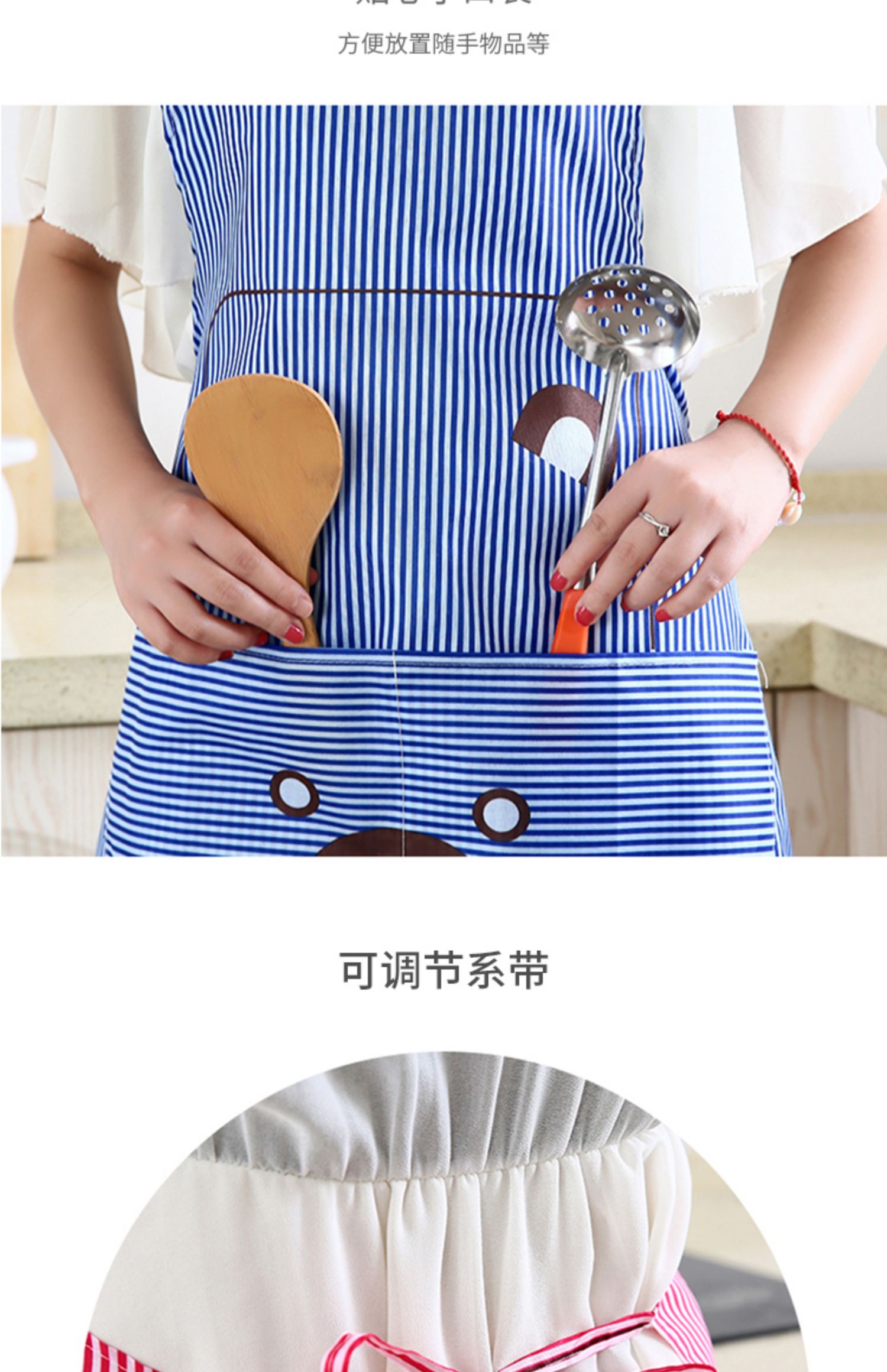 网红款时尚围裙情侣女家用厨房烘焙北欧风防水防油可擦手围腰裙子