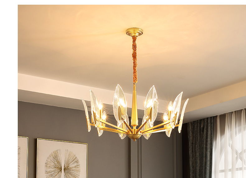 木林森照明现代简约大方客厅吊灯2020新款全铜工艺轻奢风格创意灯具