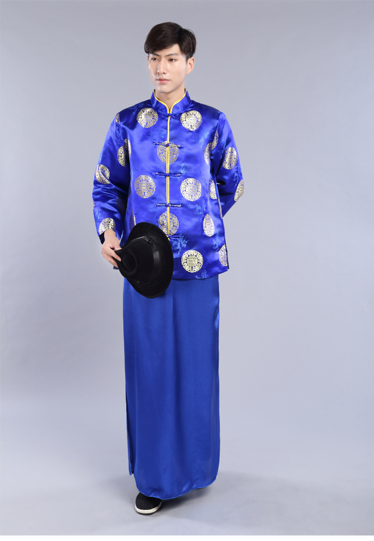 热卖地主服装财主马褂民国老爷古装演出服老人唐装寿服秀禾男新郎装