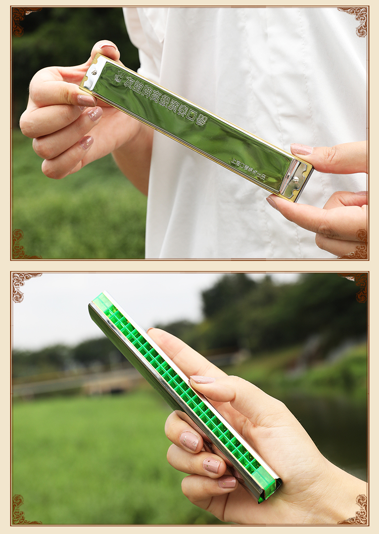 z)吹奏乐器k2415 凯恩24孔复音c调成人专业级演奏回声口琴初学者儿童