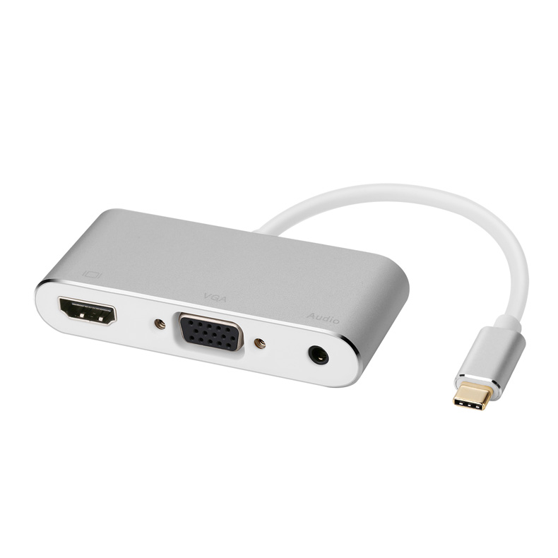 【金属款hdmi转换器】灰色 手机连接电视投影仪转换器vga显示器高清